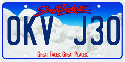 SD license plate 0KVJ30