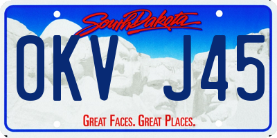 SD license plate 0KVJ45