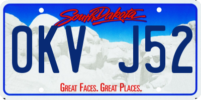 SD license plate 0KVJ52