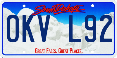 SD license plate 0KVL92