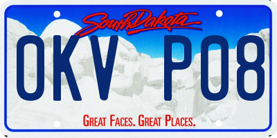 SD license plate 0KVP08
