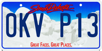 SD license plate 0KVP13