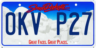 SD license plate 0KVP27