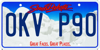 SD license plate 0KVP90