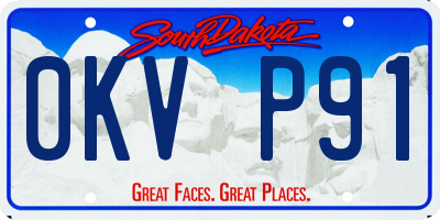 SD license plate 0KVP91