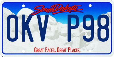 SD license plate 0KVP98