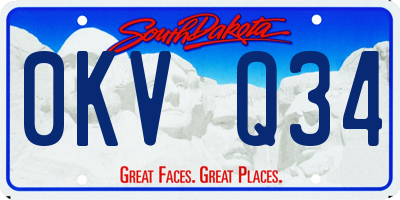 SD license plate 0KVQ34