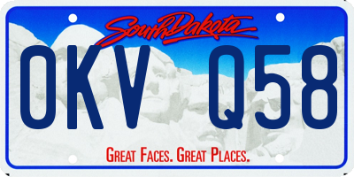 SD license plate 0KVQ58