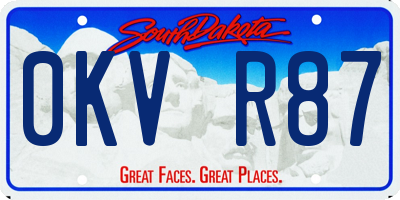 SD license plate 0KVR87