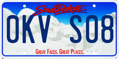 SD license plate 0KVS08