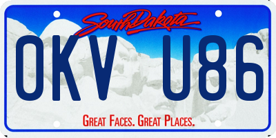 SD license plate 0KVU86