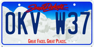 SD license plate 0KVW37