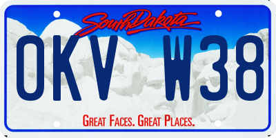 SD license plate 0KVW38