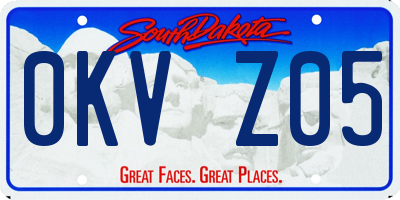 SD license plate 0KVZ05