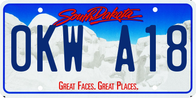 SD license plate 0KWA18