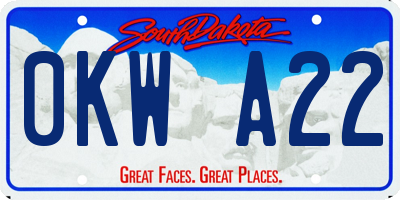 SD license plate 0KWA22