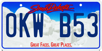 SD license plate 0KWB53