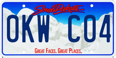 SD license plate 0KWC04
