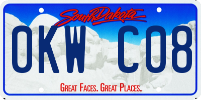 SD license plate 0KWC08