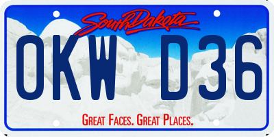 SD license plate 0KWD36