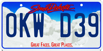 SD license plate 0KWD39