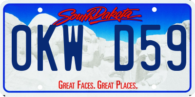 SD license plate 0KWD59