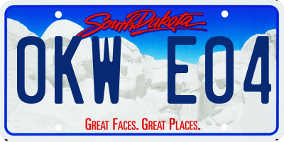 SD license plate 0KWE04