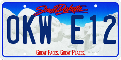 SD license plate 0KWE12