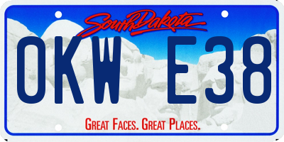 SD license plate 0KWE38