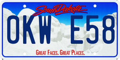 SD license plate 0KWE58