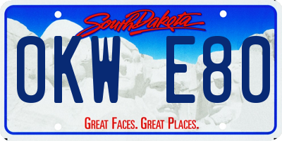 SD license plate 0KWE80