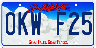 SD license plate 0KWF25