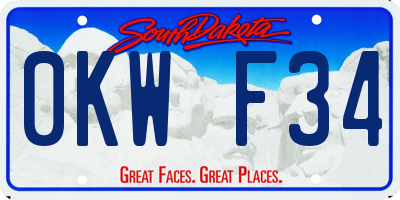 SD license plate 0KWF34