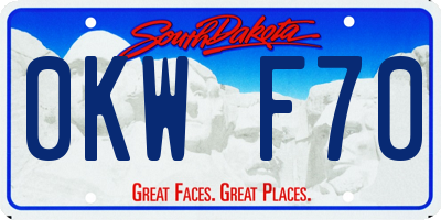 SD license plate 0KWF70
