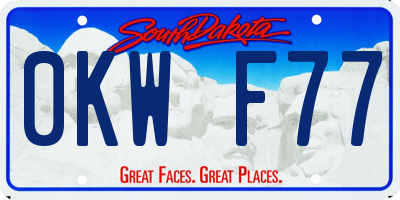 SD license plate 0KWF77