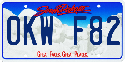 SD license plate 0KWF82