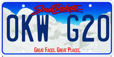 SD license plate 0KWG20