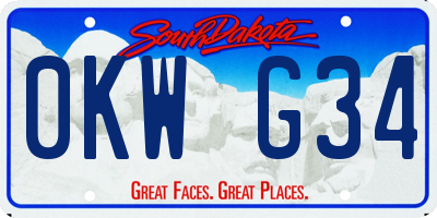 SD license plate 0KWG34