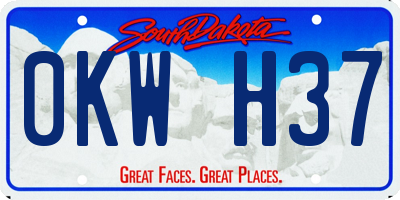SD license plate 0KWH37