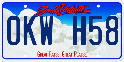 SD license plate 0KWH58