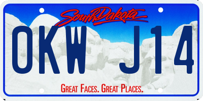 SD license plate 0KWJ14