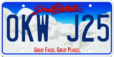 SD license plate 0KWJ25