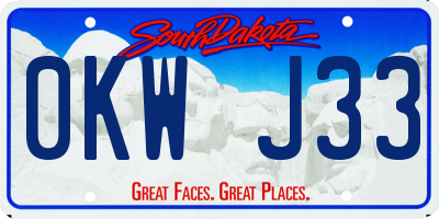 SD license plate 0KWJ33