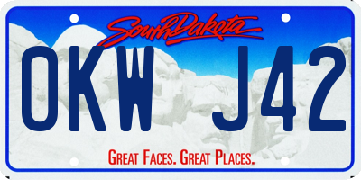 SD license plate 0KWJ42