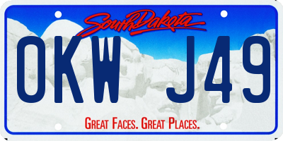 SD license plate 0KWJ49