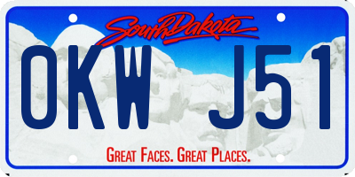 SD license plate 0KWJ51