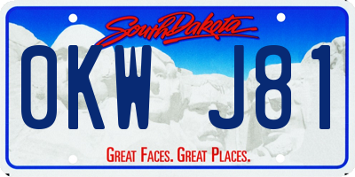 SD license plate 0KWJ81