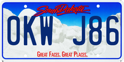 SD license plate 0KWJ86