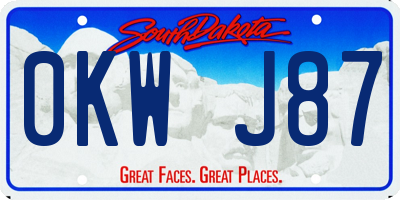SD license plate 0KWJ87