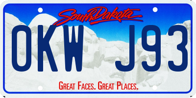 SD license plate 0KWJ93